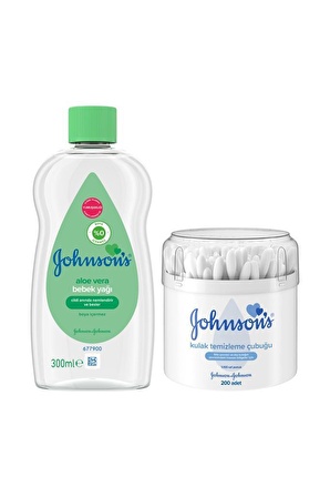 Johnson's Baby Bebek Yağı 200 ml + Kulak Temizleme Çubuğu 200'lü