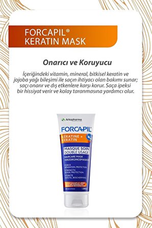 Forcapil® Keratin + Mask – Onarıcı Ve Koruyucu Saç Kremi Ve Saç Maskesi - 200 Ml