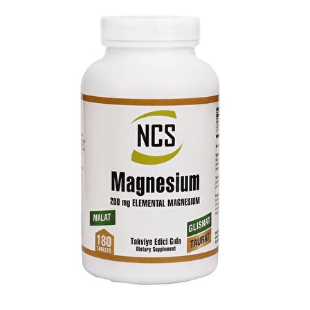 Magnezyum Ncs Malat Glisinat Taurat 180 Tablet 2 Kutu 360 Tablet