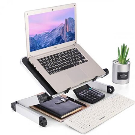 Coofbe Alüminyum Yükseklik Ayarlı Katlanabilir Laptop Sehpası Notebook Macbook Standı Dizüstü Laptop Sehpası