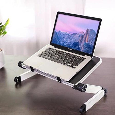 Coofbe Alüminyum Yükseklik Ayarlı Katlanabilir Laptop Sehpası Notebook Macbook Standı Dizüstü Laptop Sehpası
