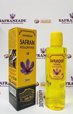 Safranzade Safran 70 Derece Pet Şişe 200 ml Kolonya