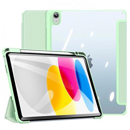 Coofbe Manyetik Kapaklı Kalem Yerli Standlı iPad 10.2 2022 Kılıf Şeffaf Arka Kapaklı iPad 10.2 Tablet Kılıf