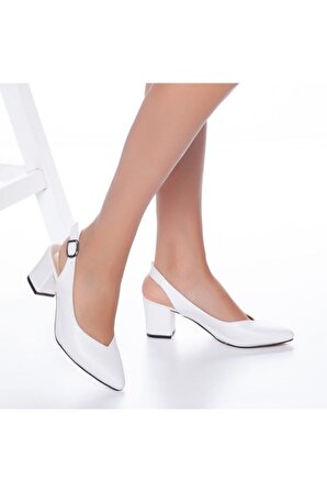 Beyaz Kadın Topuklu Ayakkabı