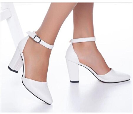 Rana Shoes Beyaz Kadın Yüksek Topuklu Ayakkabı