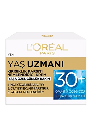 Loreal Paris Yaş Uzmanı Kırışıklık Karşıtı Hyalüronik Asit 30 Yaş + Gece-Gündüz Yüz ve Boyun Kremi 50 ml 