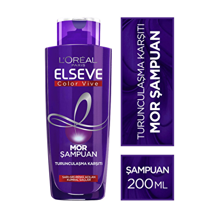 Elseve Color Vive Kumral Saçlar İçin Turunculaşma karşıtı Mor Şampuan 200 ml