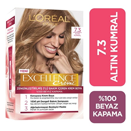 L'Oreal Paris Excellence Creme Saç Boyası 7.3 Altın Kumral