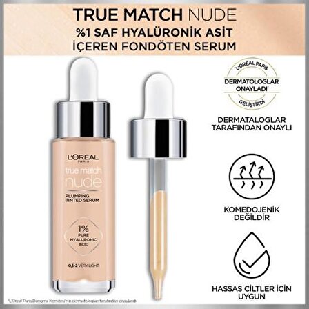 Loreal True Match Nude Serum Fondöten 0.5-2 Very Light