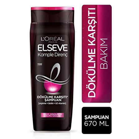 Elseve Komple Direnç Zayıf Saçlar İçin Dökülme Karşıtı Şampuan 670 ml