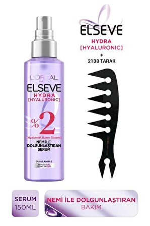 Elseve Hydra Hyaluronic Nem ile Dolgunlaştıran Saç Bakım Serumu ve Saç Tarama Seti 150ml