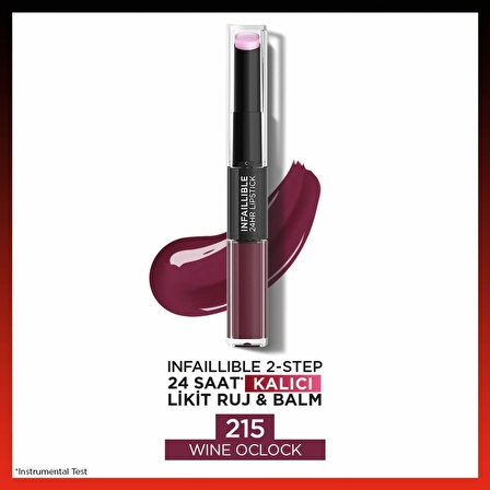 L'Oréal Paris Infaillible 2-Step 24 Saat Kalıcı Likit Ruj & Balm - 215 Wine Oclock