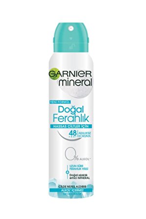 Garnier Doğal Ferahlık Antiperspirant Ter Önleyici Leke Yapmayan Kadın Sprey Deodorant 150 ml