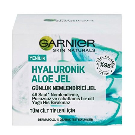 Garnier Hyaluronik Aloe Tüm Cilt Tipleri İçin Su Bazlı Yağsız Nemlendirici Yüz Bakım Kremi 50 ml