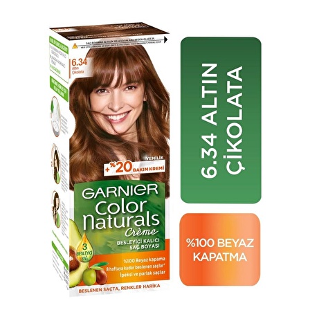 Garnıer Color Naturals Krem Saç Boyası   6.34 Altın Çikolata