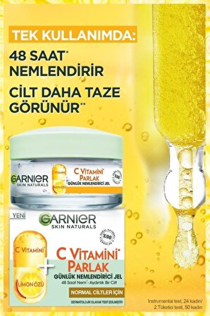 Garnier C vitamini İçin Su Bazlı Yağsız Nemlendirici Yüz Bakım Kremi 50 ml