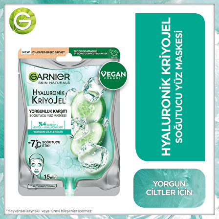 Garnier Hyaluronik Kriyojel Yorgunluk Karşıtı Soğutucu Yüz Maskesi