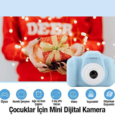 Coofbe 1080P Çocuk Fotoğraf Makinası Video Çekim Makinası 8GB Hafıza Kartlı Çocuklar İçin Dijital Kamera