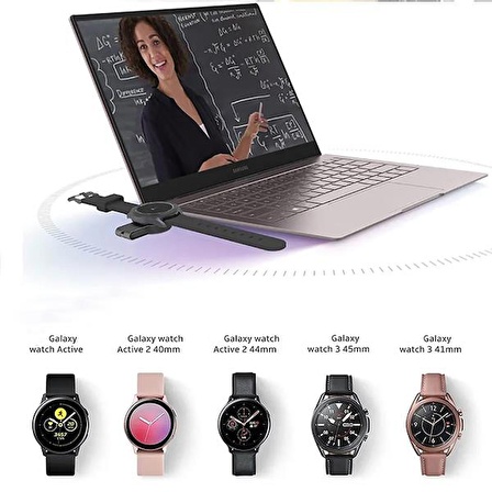 Coofbe 2in1 USB ve Type-C Girişli Samsung Watch Şarj Standı Samsung Galaxy Watch 3 4 Şarj Standı