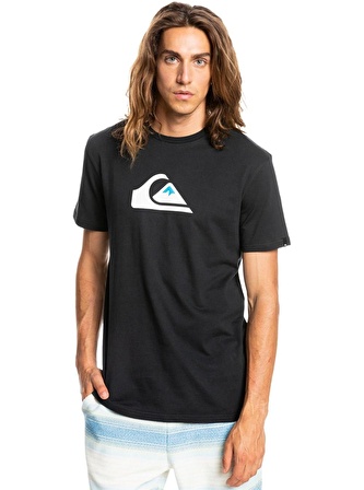 Quiksilver Bisiklet Yaka Baskılı Siyah Erkek T-Shirt EQYZT06534 COMP LOGO SS