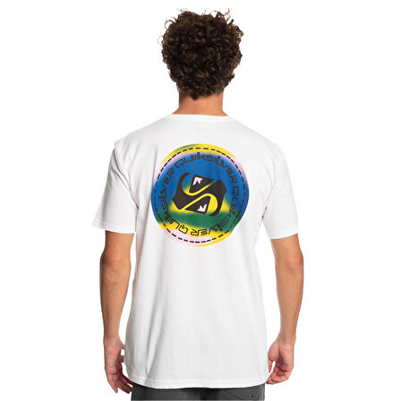 Quiksilver Bisiklet Yaka Beyaz Erkek T-Shirt EQYZT07229 COLOURFLOW M TEES