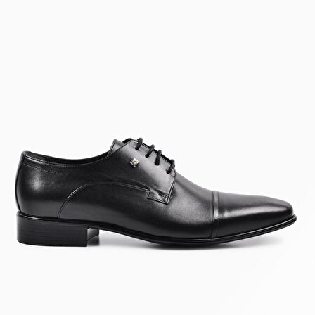 Fosco 2239-4 Siyah Erkek Hakiki Deri Klasik Ayakkabı