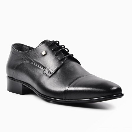 Fosco 2239-4 Siyah Erkek Hakiki Deri Klasik Ayakkabı