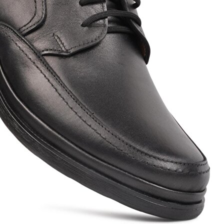 Umaro 295 Siyah Hakiki Deri Erkek Günlük Ayakkabı