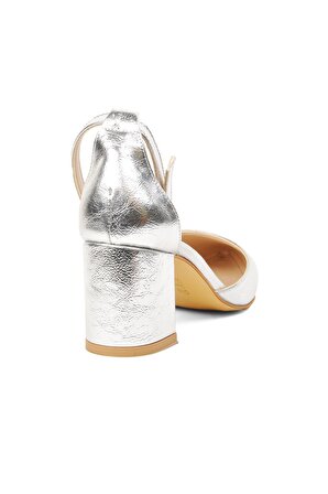 Esstii 316 Gümüş K.Rugan Kadın Topuklu Ayakkabı