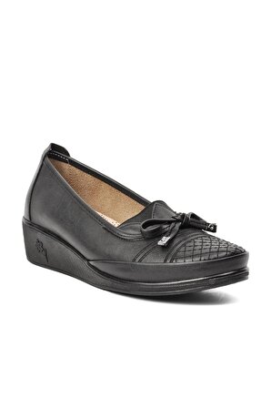 Eslemm 137 Siyah Comfort İçi Hakiki Deri Kadın Günlük Ayakkabı