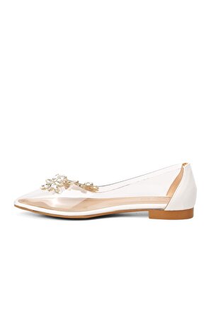 Park Moda K305 Beyaz Taşlı Şeffaf Kadın Günlük Ayakkabı