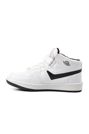 Lambırlent 8070-F Beyaz-Siyah Çocuk Bilek Boy Sneaker