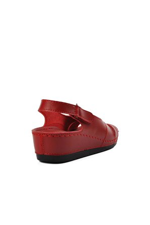 Ayakmod Bento 15.027 Kırmızı Kadın Dolgu Topuk Sandalet