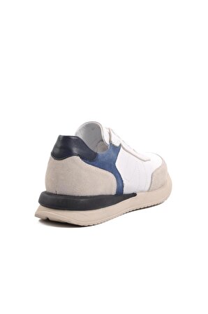 Free Foot 231180 Beyaz-Lacivert İçi Dışı Hakiki Deri Erkek Sneaker