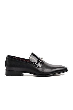 Pierre Loti 9686 Siyah Rugan İçi Dışı Hakiki Deri Erkek Klasik Ayakkabı