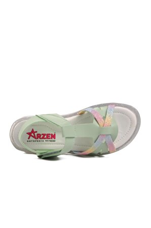 Ayakmod Arz 1200-F Mint Yeşili Cırtlı Kız Çocuk Sandalet