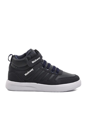 Walkway Mely Hi-F Lacivert-Beyaz Cırtlı Çocuk Hi Sneaker