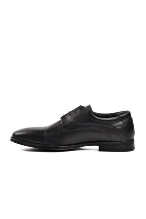 Fosco 1594 Büyük Numara Siyah Hakiki Deri Erkek Klasik Ayakkabı