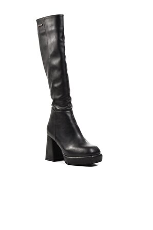 Pierre Cardin Pc-52428 Siyah İçi Kürklü Kadın Topuklu Çizme