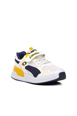 Ayakmod 729-F Beyaz-Lacivert-Sarı Çocuk Spor Ayakkabı