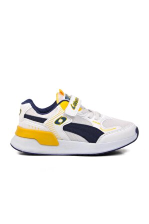 Ayakmod 729-F Beyaz-Lacivert-Sarı Çocuk Spor Ayakkabı