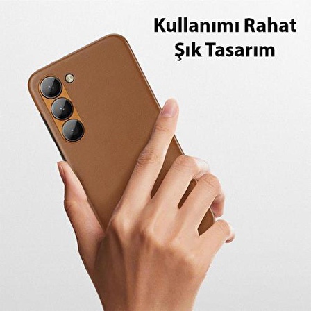 Coofbe PU Deri Parmak İzi Bırakmaz Samsung Galaxy S23 Plus Kılıf Zarif Tasarım Tam Koruma Galaxy S23 Plus Kılıf