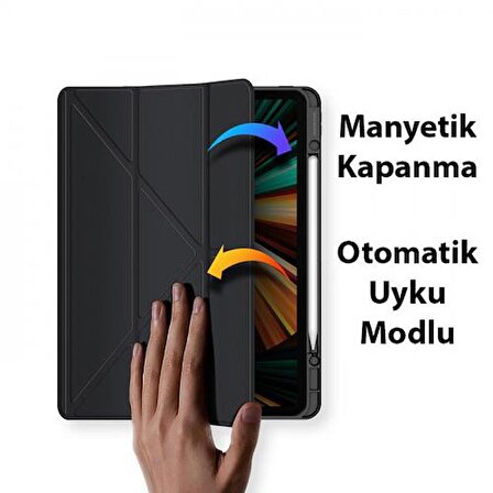 Coofbe Kalem Yerli Standlı Şeffaf Arka Kapak iPad Pro 11 Kılıf Tablet Kılıfı Manyetik iPad Pro 11 2022-2021-2020-2018