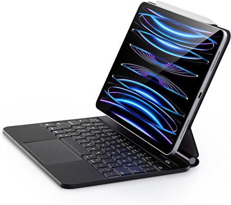 Coofbe iPad Pro 11 Magic Keyboard Kılıf Bluetooth Klavye iPad Pro 11 Kılıf Klavye Manyetik Kapak