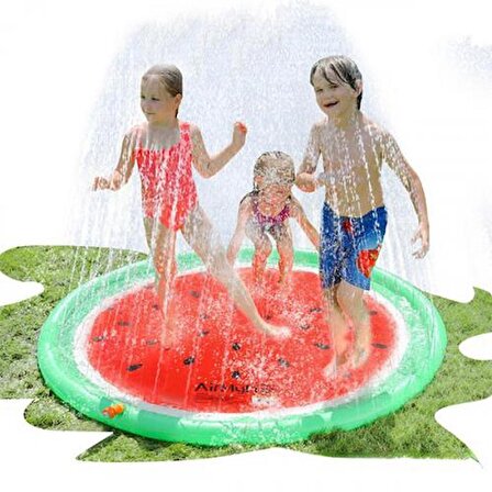 Coofbe Ultra Kaliteli Pvc Materyal 170x170 Fışkiyeli Oyun Havuzu Çocuk Havuzu Su Matı Çocuk Oyun Havuzu Airmyfun