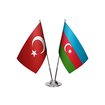 Azerbaycan İkili Masa Bayrağı