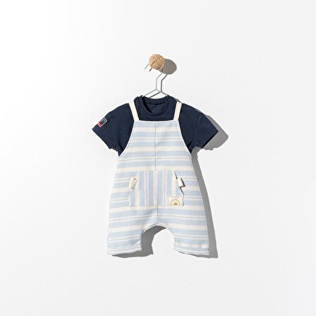 Babyhola Erkek Bebek Çocuk Bayramlık Salopet Tişört Takım 21055