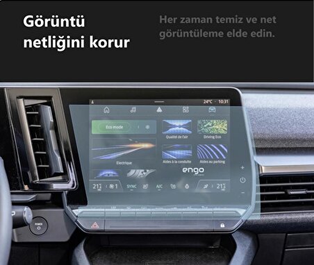 Renault Austral Multimedya Ekran Koruyucu Şeffaf Nano 9 inç