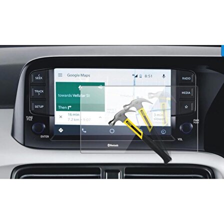 Hyundai i10 8 İnç Multimedya Ekran Koruyucu Nano Şeffaf