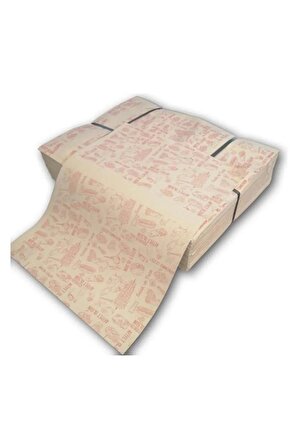 Sandviç Dürüm Paketleme Sarma Ambalaj Kağıdı Esmer Sülfit 1 kg 35x50 100 Adet (Afiyet olsun yazılı)